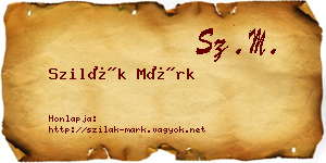 Szilák Márk névjegykártya