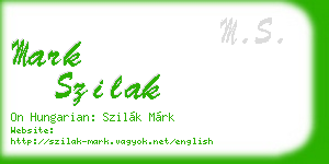 mark szilak business card